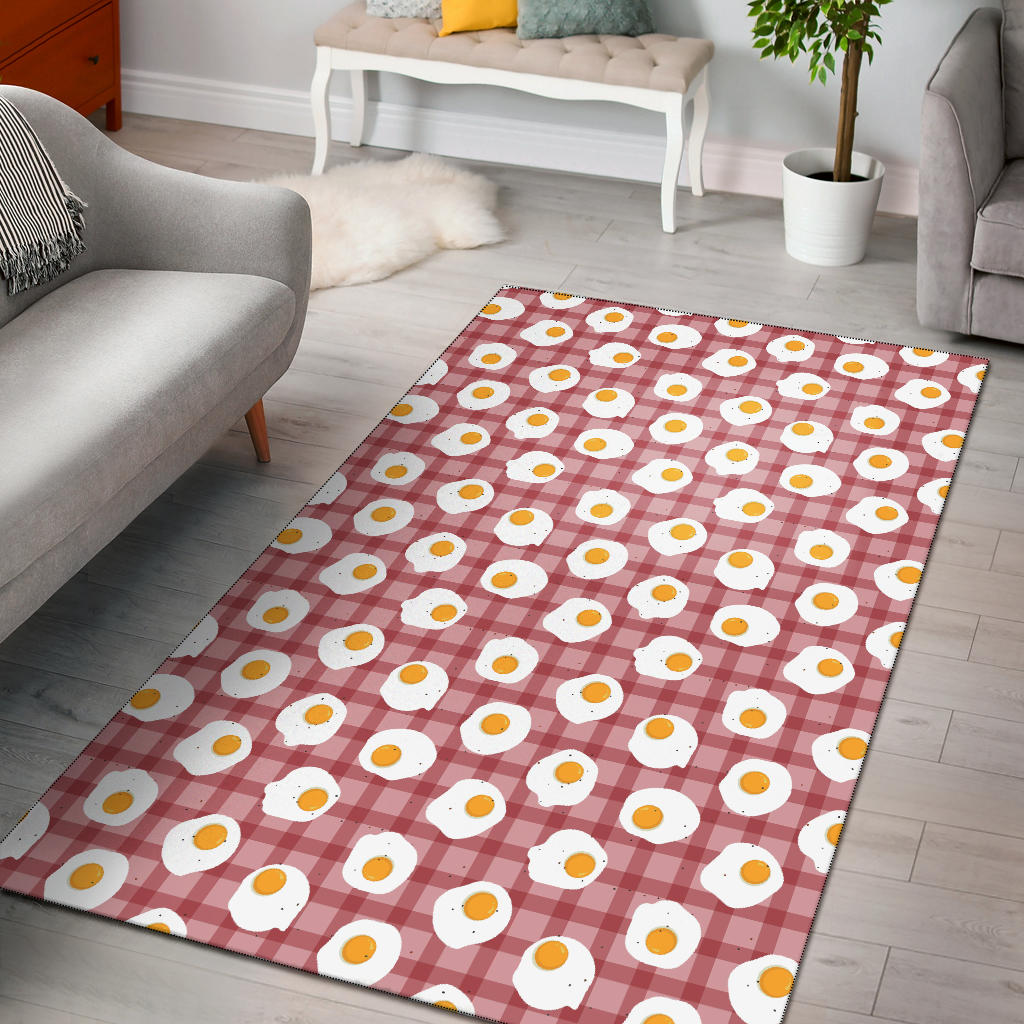 Fried Eggs Pattern Print Design 03 Area Rug