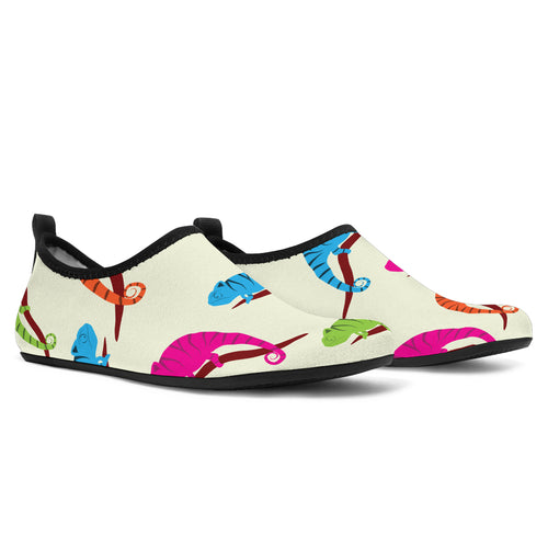 Colorful Chameleon Lizard Pattern Aqua Shoes