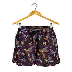 Hummingbird Pattern Print Design 04 Women Shorts
