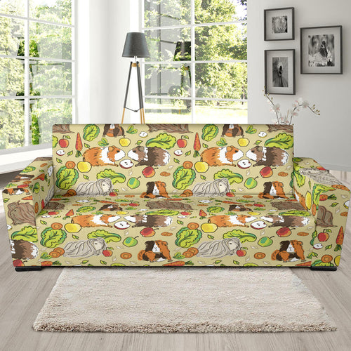 Guinea Pig Pattern Print Design 04 Sofa Slipcover