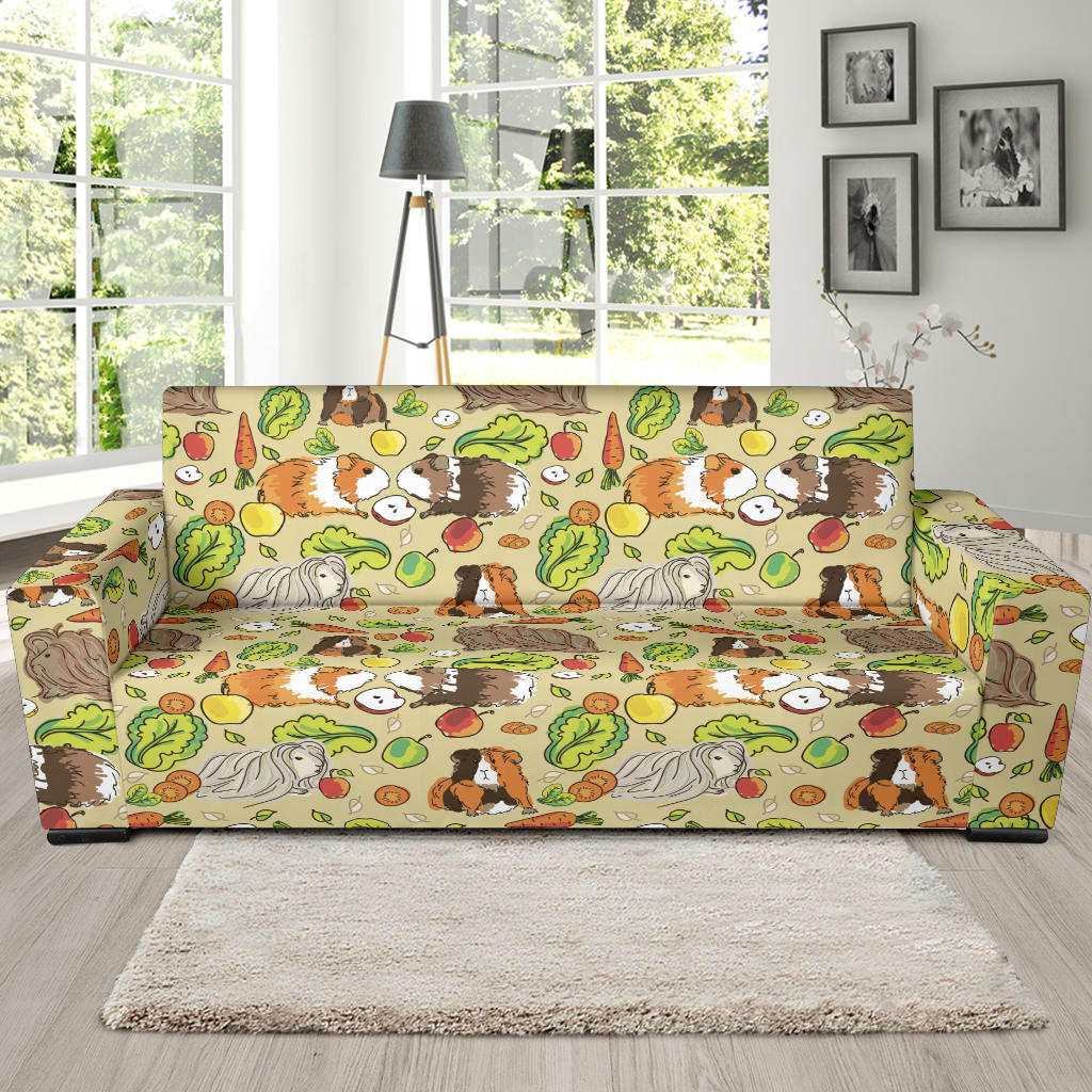 Guinea Pig Pattern Print Design 04 Sofa Slipcover