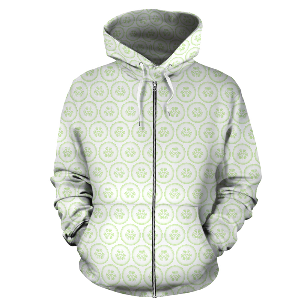Cucumber Pattern Background Zip Up Hoodie