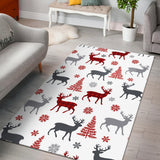 Deer Tree Snowflakes Chrismas Pattern Area Rug