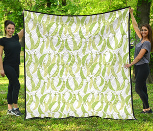 Green Peas Pattern Print Design 03 Premium Quilt