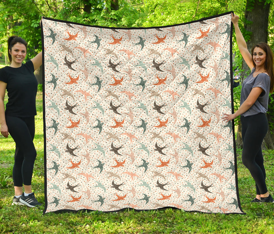 Swallow Pattern Print Design 02 Premium Quilt