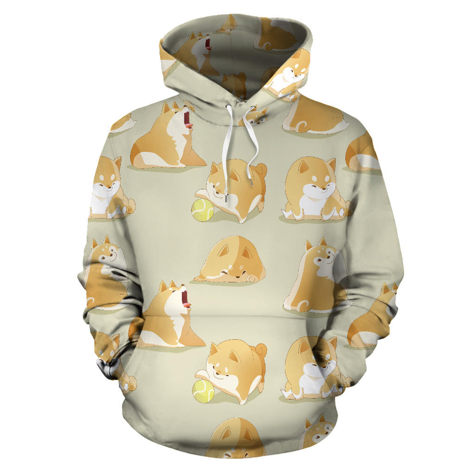 Cute Fat Shiba Inu Dog Pattern Men Women Pullover Hoodie