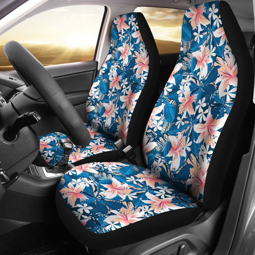 Hibiscus Pattern Print Design 02 Universal Fit Car Seat Covers