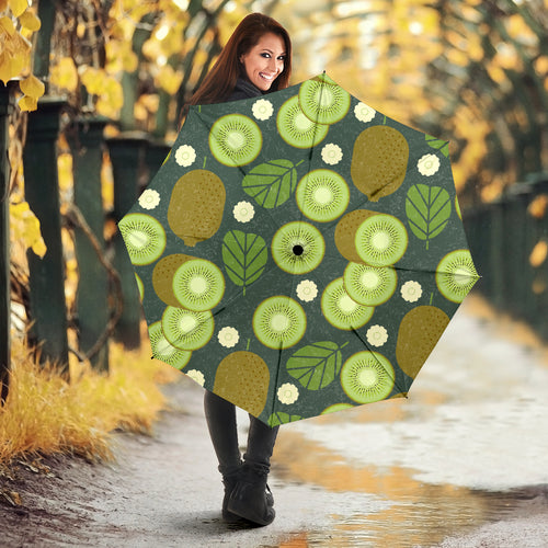 Whole Sliced Kiwi Leave And Flower Umbrella