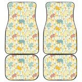Hippopotamus Pattern Print Design 04 Front and Back Car Mats