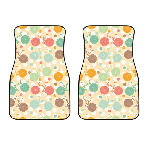 Bicycle Pattern Print Design 01 Front Car Mats