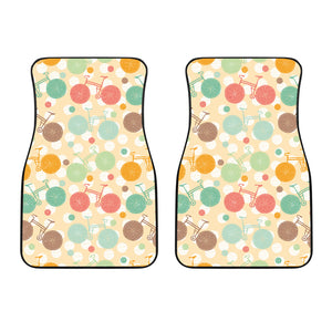 Bicycle Pattern Print Design 01 Front Car Mats