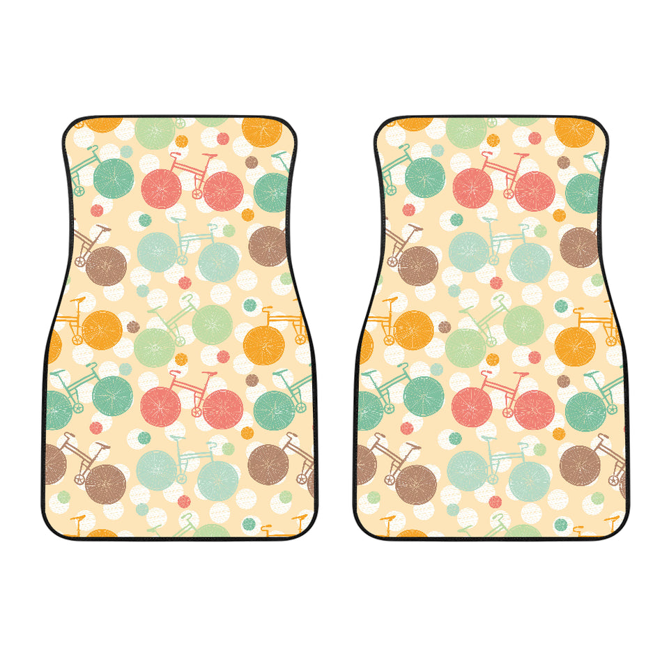 Bicycle Pattern Print Design 01 Front Car Mats