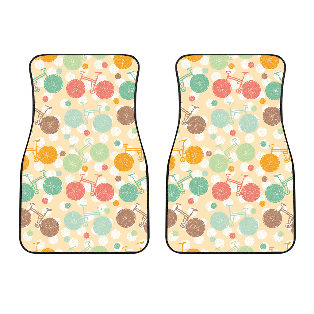 Bicycle Pattern Print Design 01 Front Car Mats