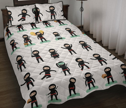 Cute ninja katana sword pattern Quilt Bed Set