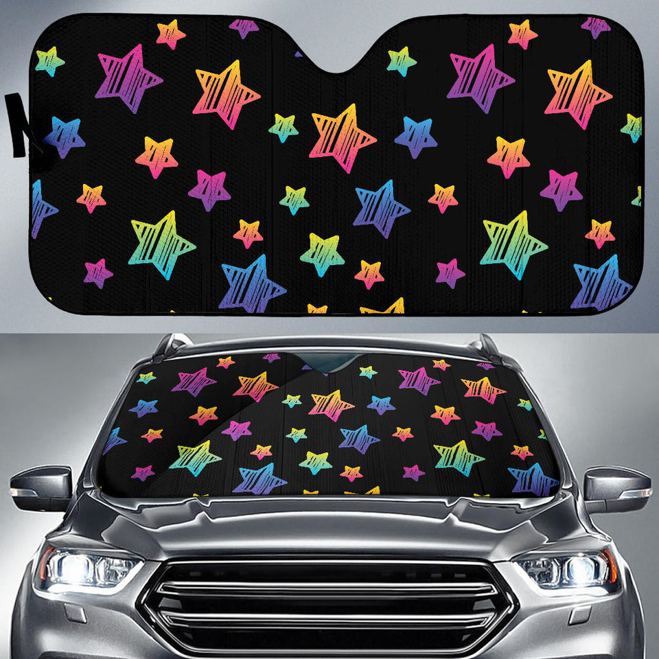 Colorful Star Pattern Car Sun Shade