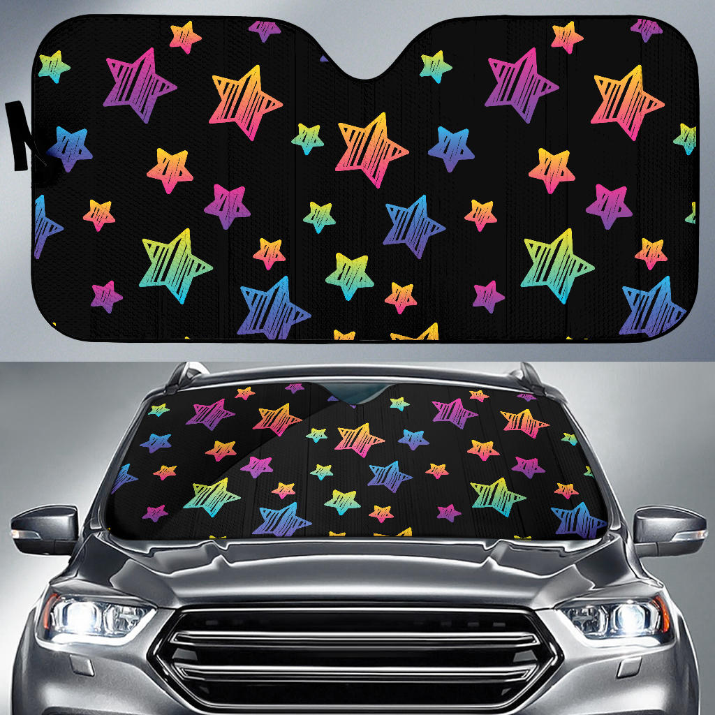 Colorful Star Pattern Car Sun Shade
