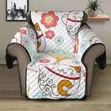 Maneki Neko Lucky Cat fan sakura Recliner Cover Protector