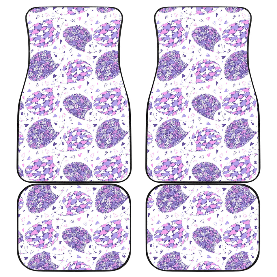 Hedgehog Pattern Print Design 05 Front and Back Car Mats