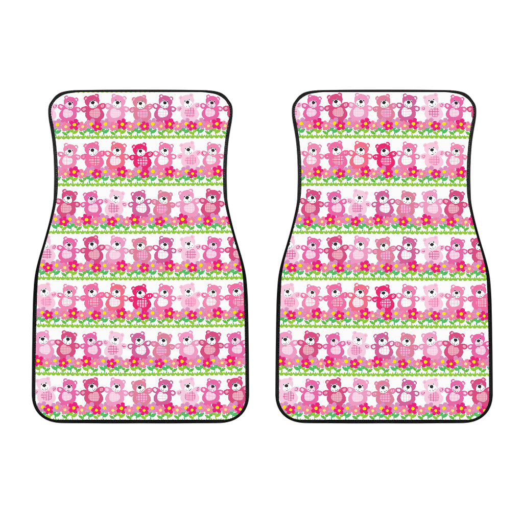 Teddy Bear Pattern Print Design 04 Front Car Mats