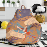 Bonsai Bamboo Stork Japanese Pattern Brown Theme Bean Bag Cover