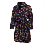 Hummingbird Pattern Print Design 04 Men's Bathrobe