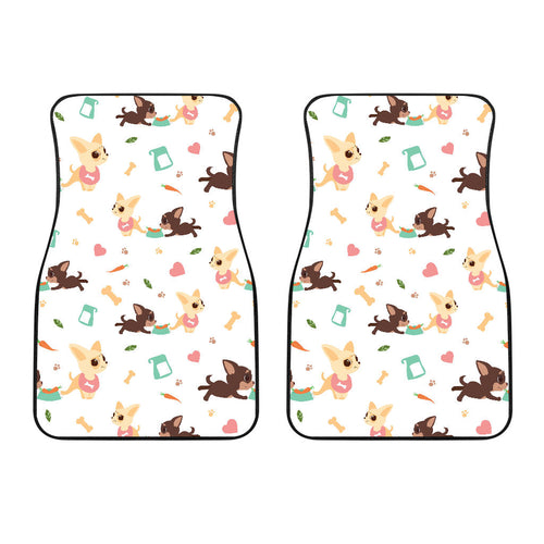 Cute Chihuahua Puppie Pattern  Front Car Mats