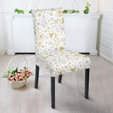 Christmas Tree Christmas Element Silver Gold Pattern Dining Chair Slipcover
