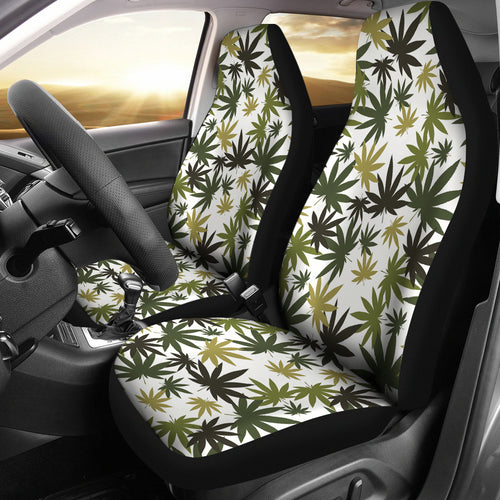 Canabis Marijuana Weed Pattern Print Design 05 Universal Fit Car Seat Covers