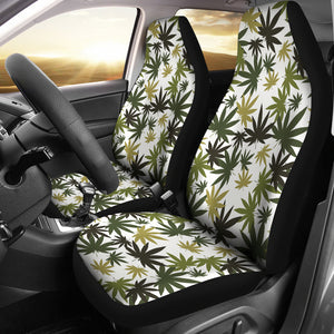 Canabis Marijuana Weed Pattern Print Design 05 Universal Fit Car Seat Covers
