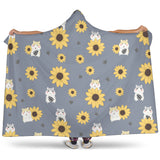 Cute Hamster Sunflower Pattern Background Hooded Blanket