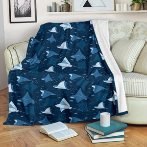 Stingray Pattern Print Design 04 Premium Blanket