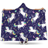 Hand Drawn Cute Unicorn Star Planet Hooded Blanket