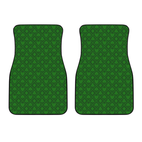 Casino Cards Suits Pattern Print Design 04 Front Car Mats