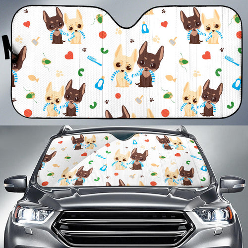 Cute Chihuahua Dog Pattern Car Sun Shade