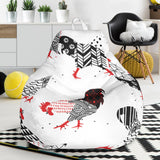 Cool Rooster Chicken Cock Floral Ornament Background Bean Bag Cover