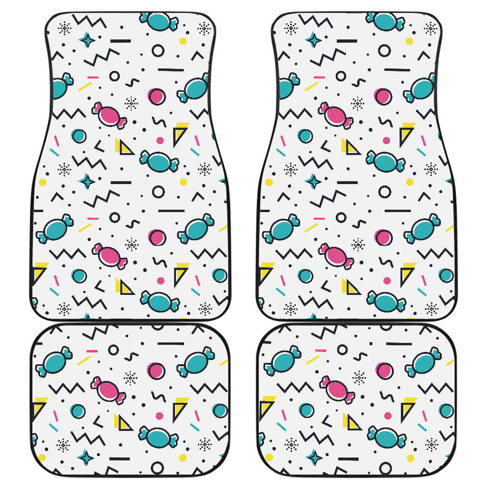 Candy Design Pattern Front And Back Car Mats