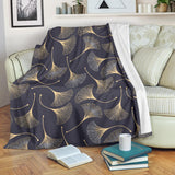 Gold Ginkgo Leaves Premium Blanket