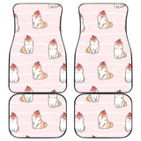 Cute Shiba Inu Dog Apple Pattern Front And Back Car Mats