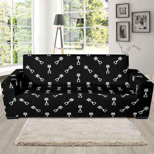 Engine Piston Black Theme Pattern Print Design 03 Sofa Slipcover