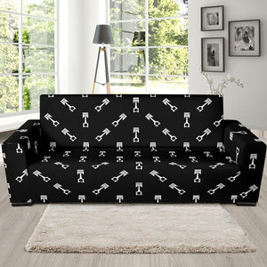 Engine Piston Black Theme Pattern Print Design 03 Sofa Slipcover
