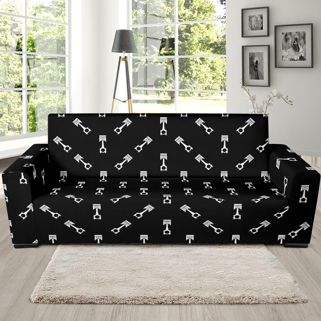 Engine Piston Black Theme Pattern Print Design 03 Sofa Slipcover