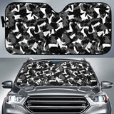 Crow Illustration Pattern Car Sun Shade