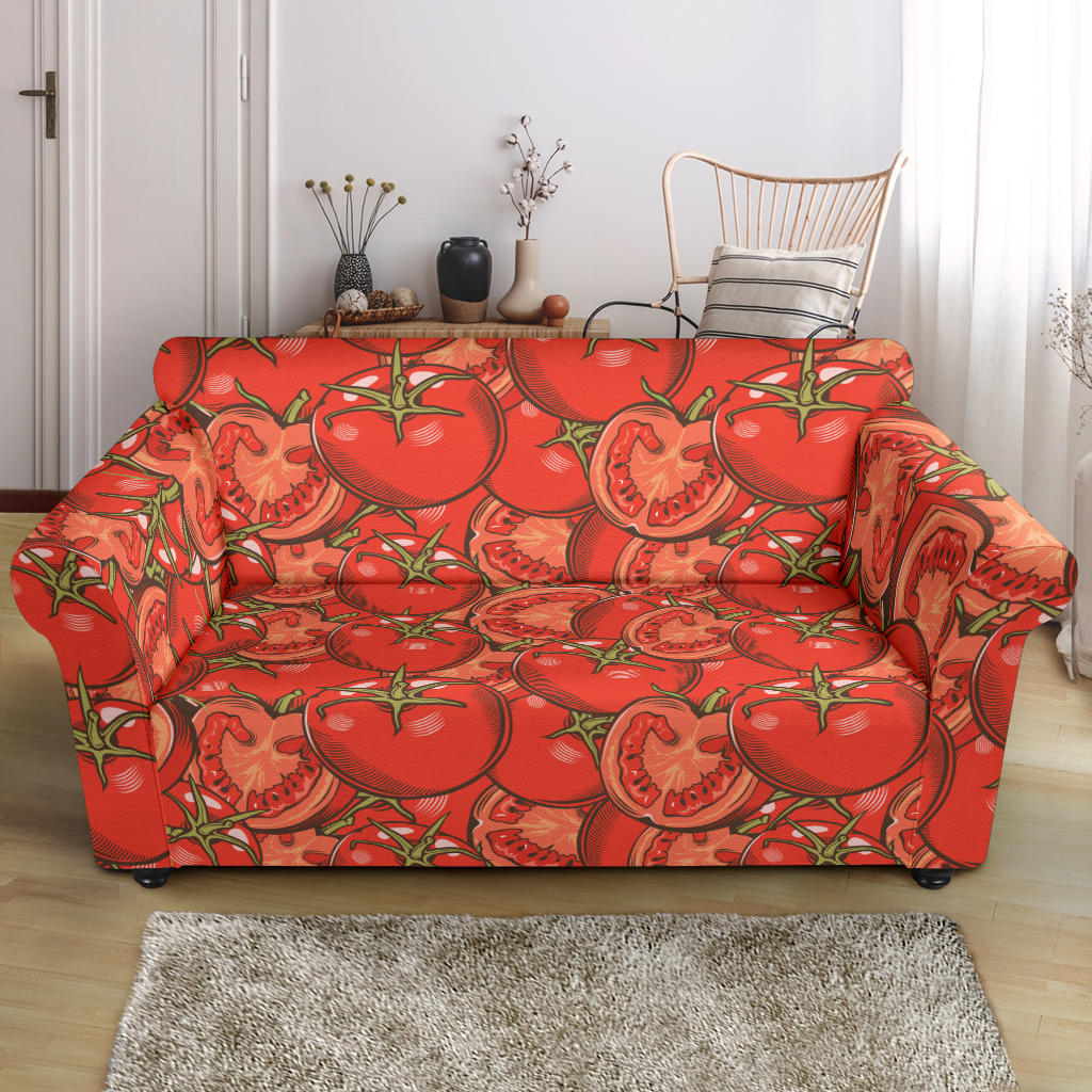 Red Tomato Pattern Loveseat Couch Slipcover