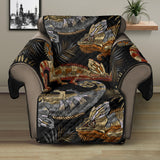 Chameleon lizard tropical leaves palm tree Recliner Cover Protector