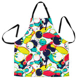 Watercolor Bowling Ball Pins Adjustable Apron