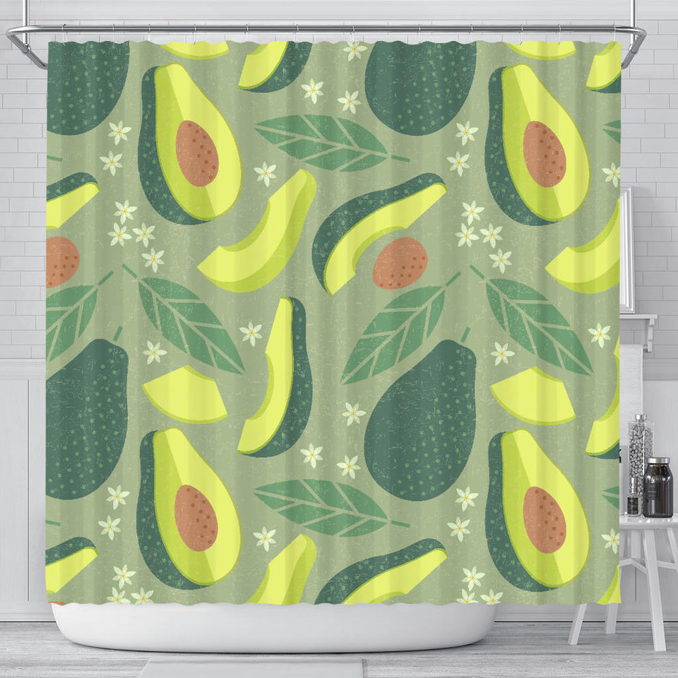 Avocado Pattern Shower Curtain Fulfilled In US