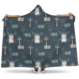Windmill Tree Pattern Hooded Blanket