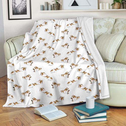 Jack Russel Pattern Print Design 04 Premium Blanket