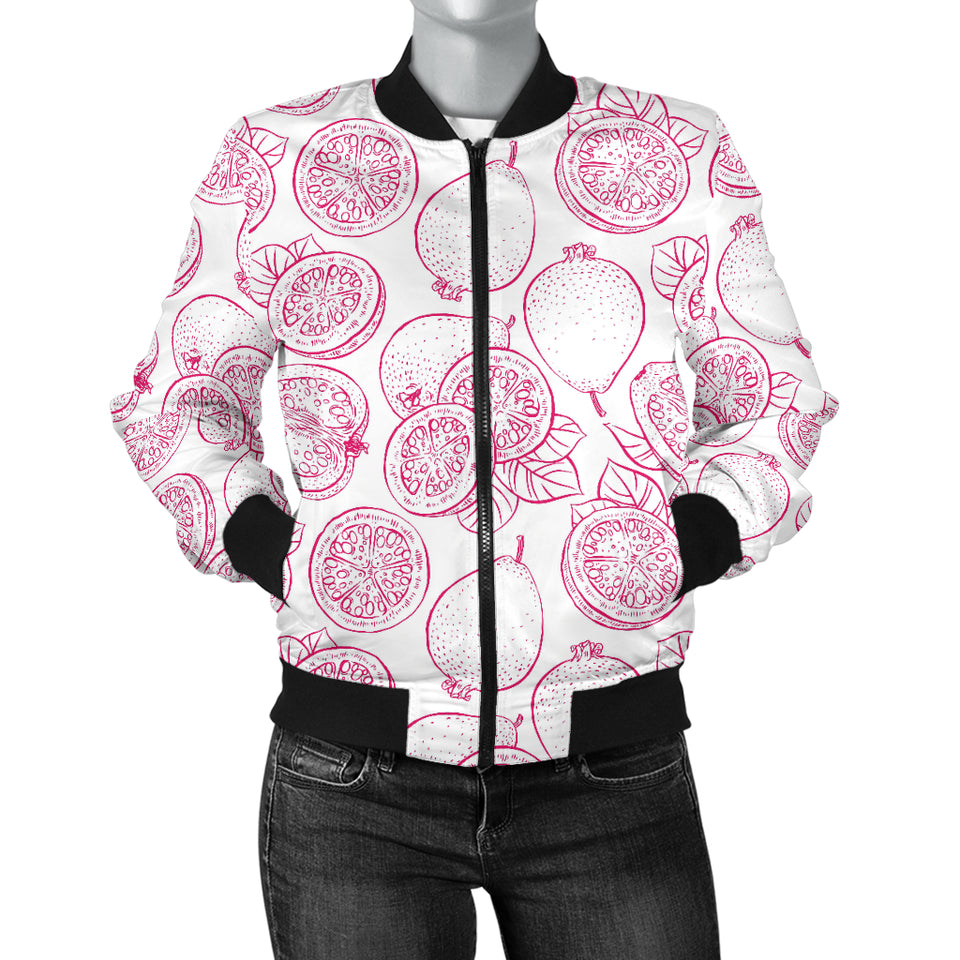 Sketch Guava Pattern Women'S Bomber Jacket