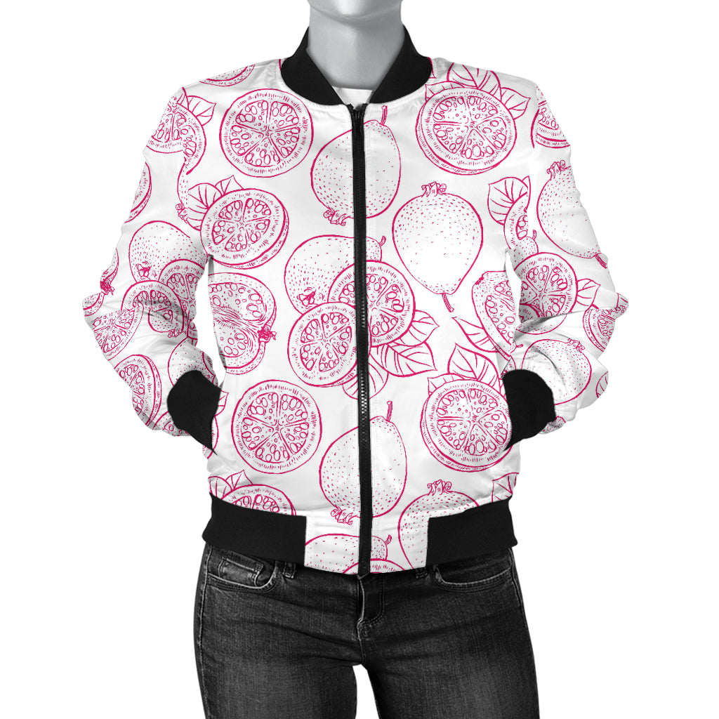 Sketch Guava Pattern Women'S Bomber Jacket